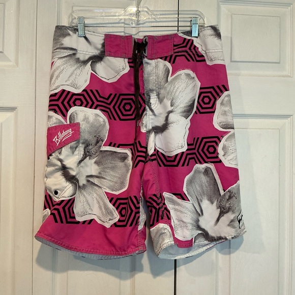 Billabong Other - 🌹🌹🌹 Billabong Pink White and Black Board Shorts - Size 34